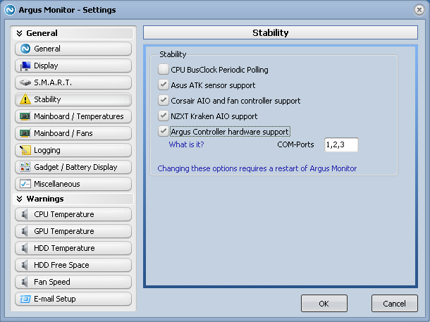Activating open hardware controller in settings