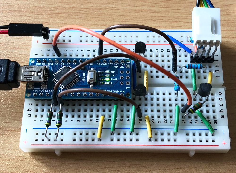 open hardware controller, prototype set-up with Arduino Nano